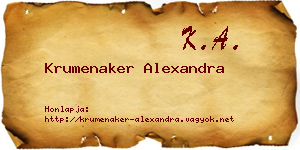 Krumenaker Alexandra névjegykártya