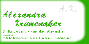 alexandra krumenaker business card